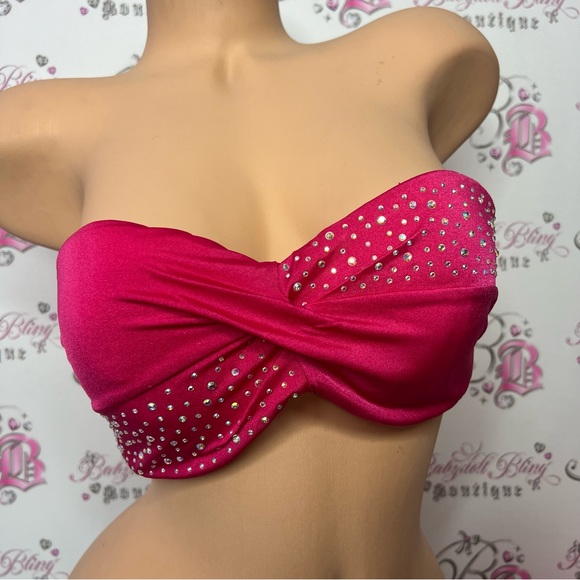 Victoria secret bathing suit top bling rhinestone diamond crystals bikini top - Picture 9 of 14